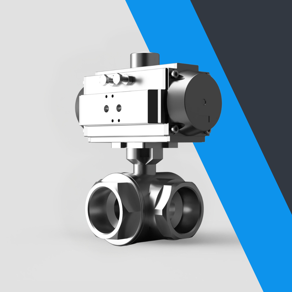 V-Tork Actuated 3 Way Reduced Bore Screwed Ball Valves