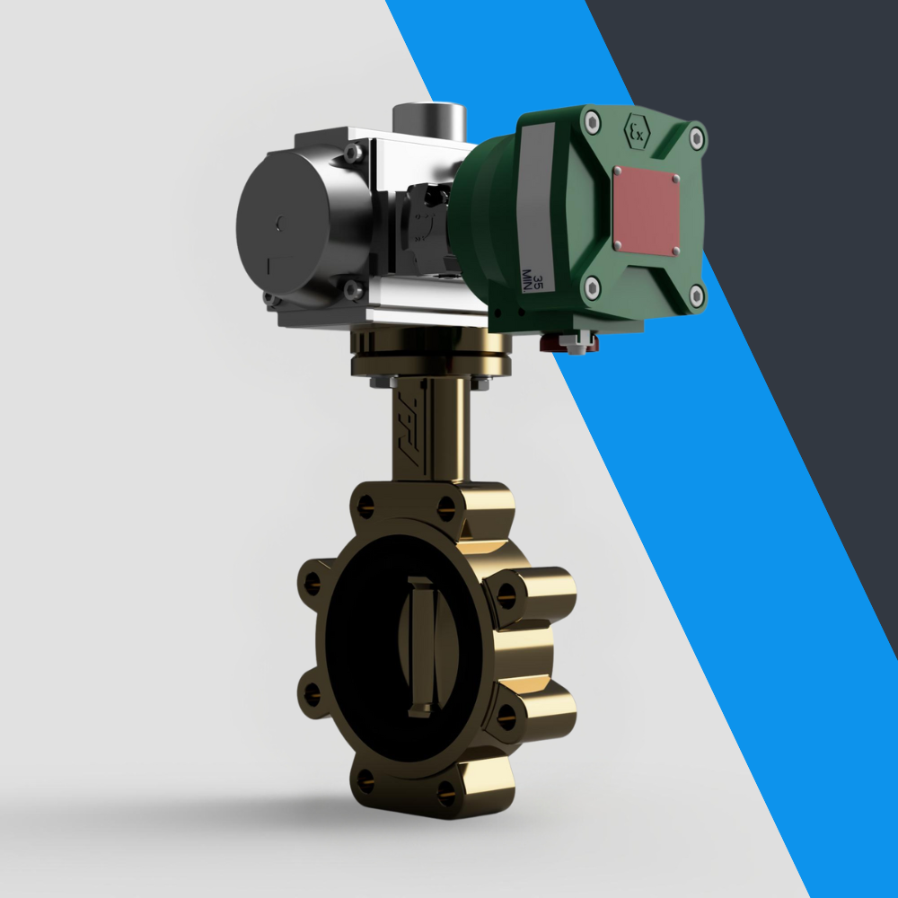 V-Tork Actuated TTV Lugged Bronze Butterfly Valves (ATEX Area Solenoid)