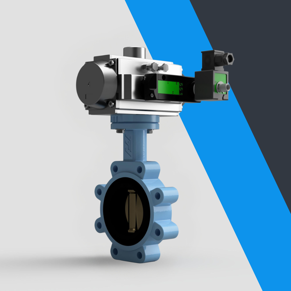 V-Tork Actuated TTV Lugged Bronze Disc Butterfly Valves (Safe Area Solenoid)