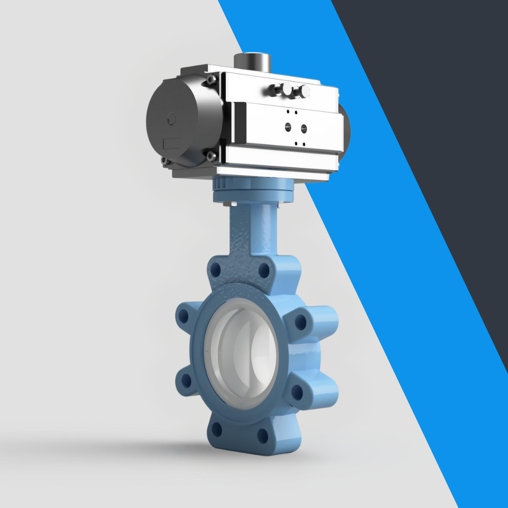 V-Tork Actuated TTV Lugged PTFE Lined Butterfly Valves