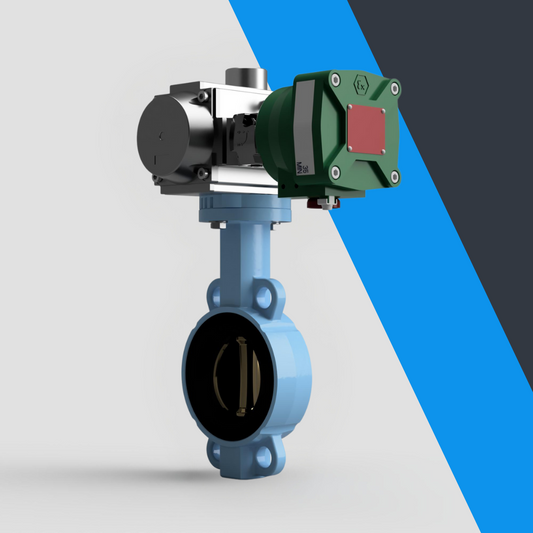 V-Tork Actuated TTV Bronze Disc Wafer Ductile Iron Butterfly Valves (ATEX Area Solenoid)