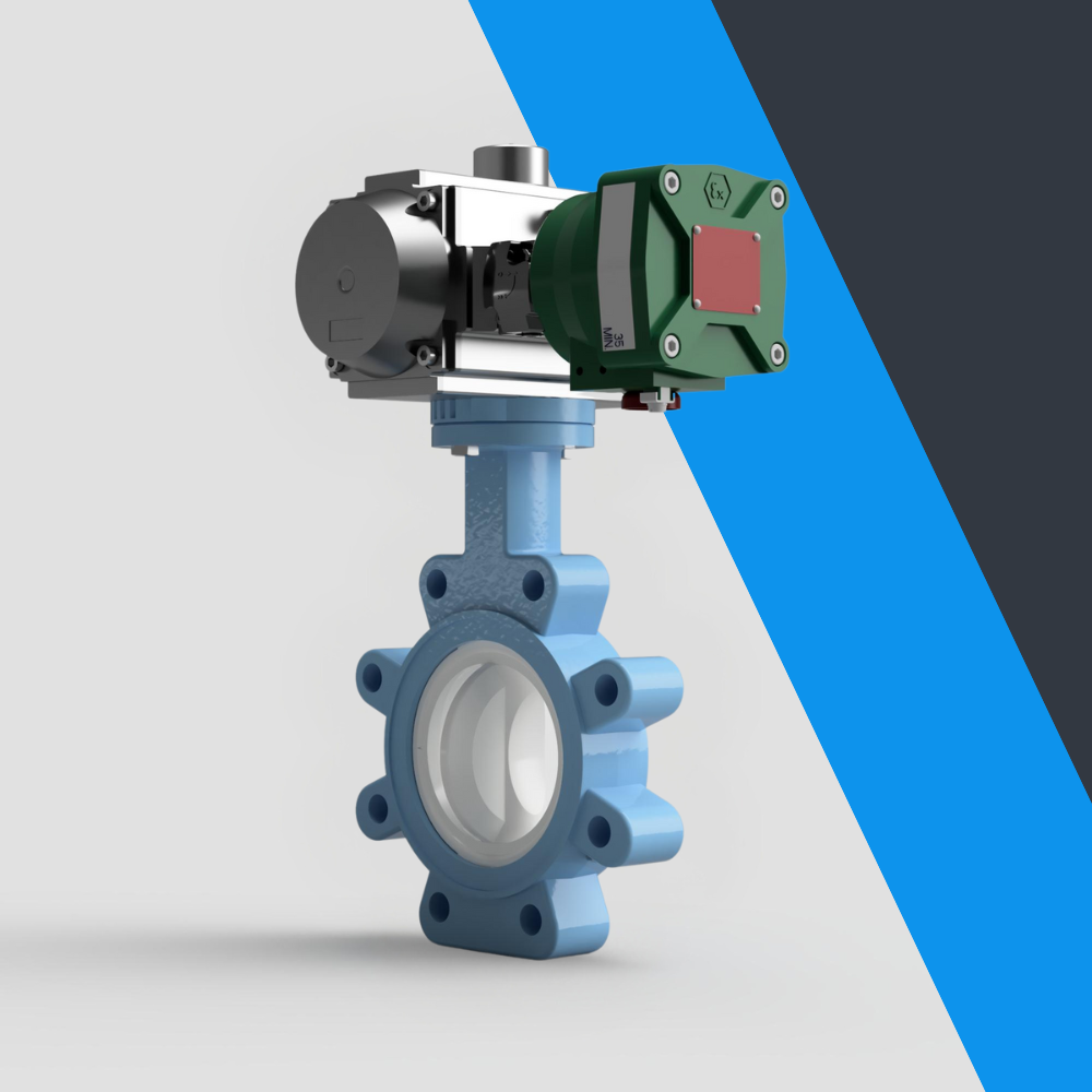 V-Tork Actuated TTV Lugged PTFE Lined Butterfly Valves (ATEX Area Solenoid)