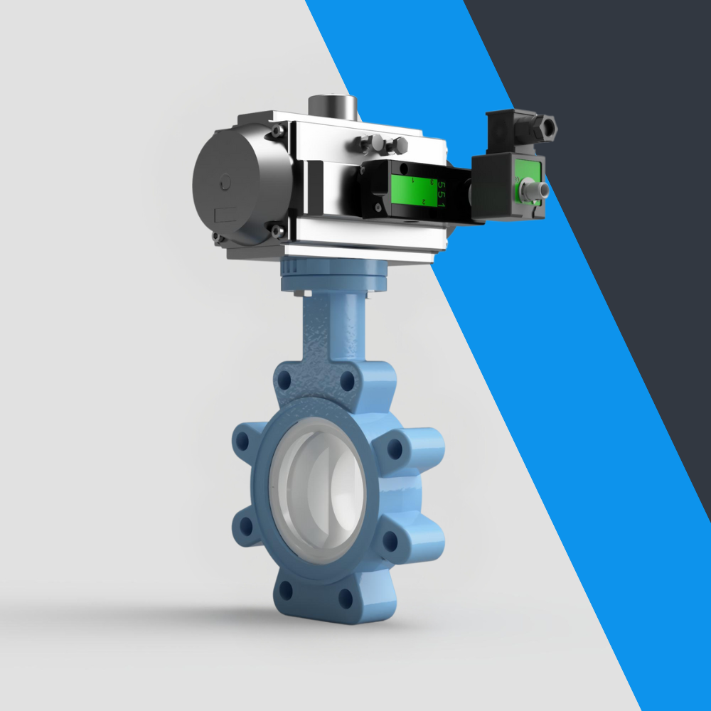 V-Tork Actuated TTV Lugged PTFE Lined Butterfly Valves (Safe Area Solenoid)