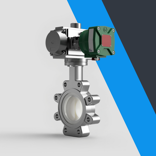 V-Tork Actuated TTV Lugged PTFE Lined Stainless Steel Butterfly Valves (ATEX Area Solenoid)