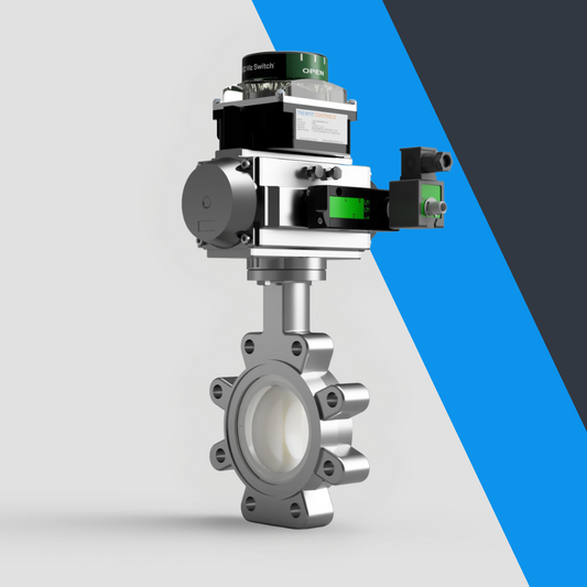 V-Tork Actuated TTV Lugged PTFE Lined Stainless Steel Butterfly Valves (Safe Area Accessories)