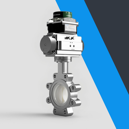 V-Tork Actuated TTV Lugged PTFE Lined Stainless Steel Butterfly Valves (Safe Area Switchbox)