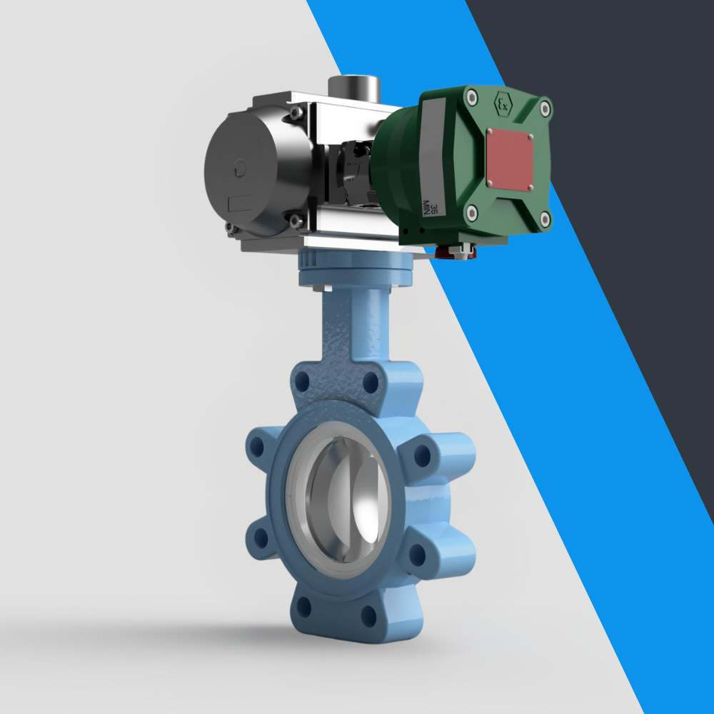 V-Tork Actuated TTV Lugged PTFE Seat Butterfly Valves (ATEX Area Solenoid)