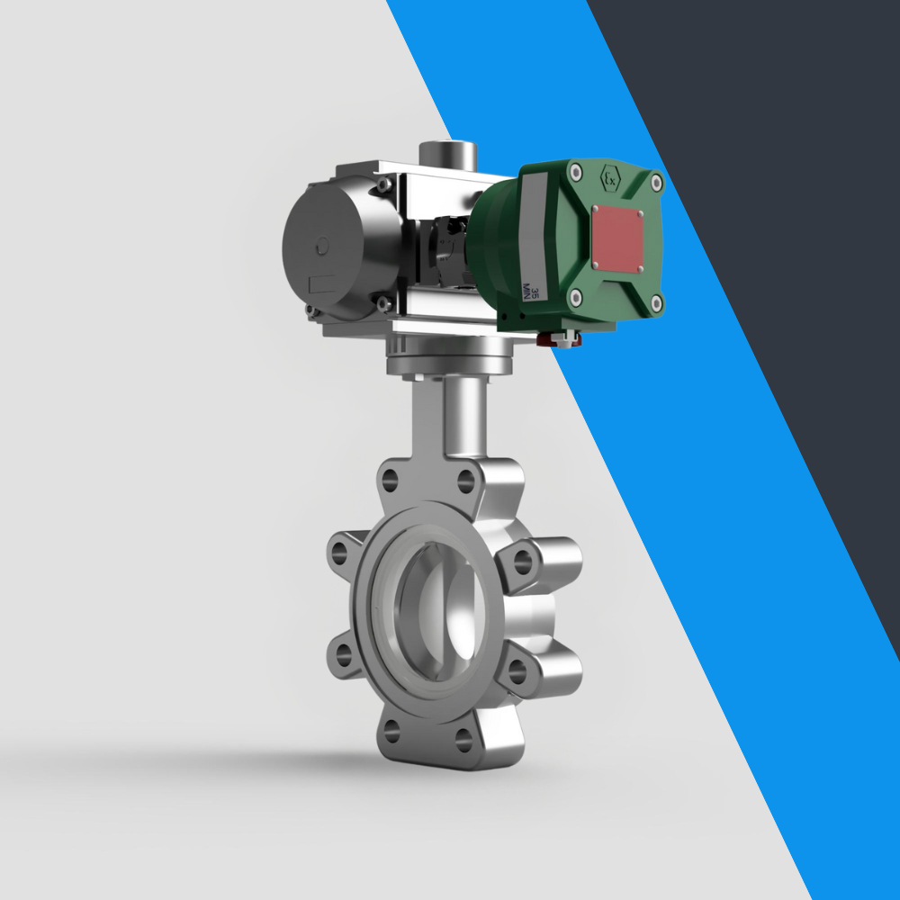 V-Tork Actuated TTV Lugged PTFE Seat Stainless Steel Butterfly Valves (ATEX Area Solenoid)