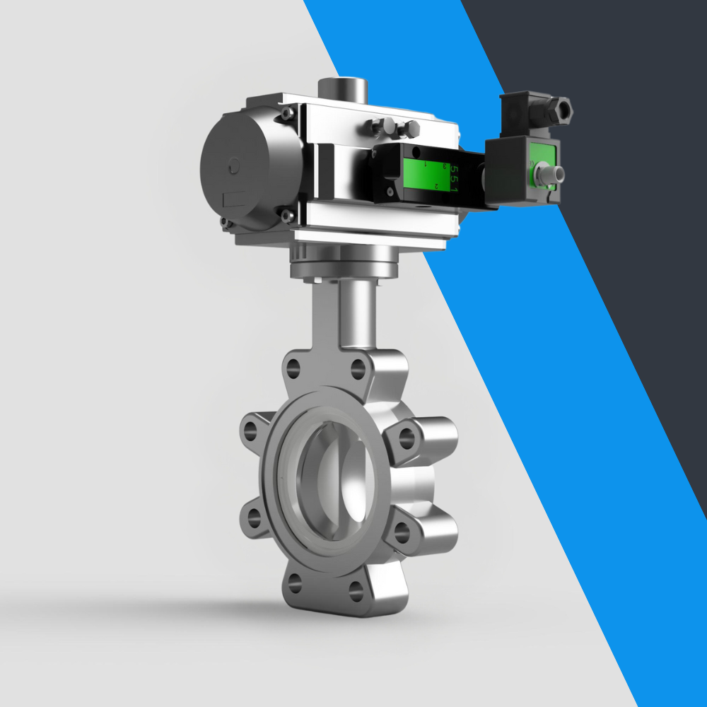 V-Tork Actuated TTV Lugged PTFE Seat Stainless Steel Butterfly Valves (Safe Area Solenoid)