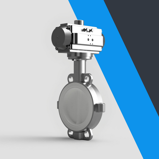 V-Tork Actuated TTV Wafer PTFE Lined Stainless Steel Butterfly Valves