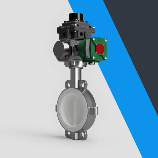 V-Tork Actuated TTV Wafer PTFE Lined Stainless Steel Butterfly Valves (ATEX Area Accessories)