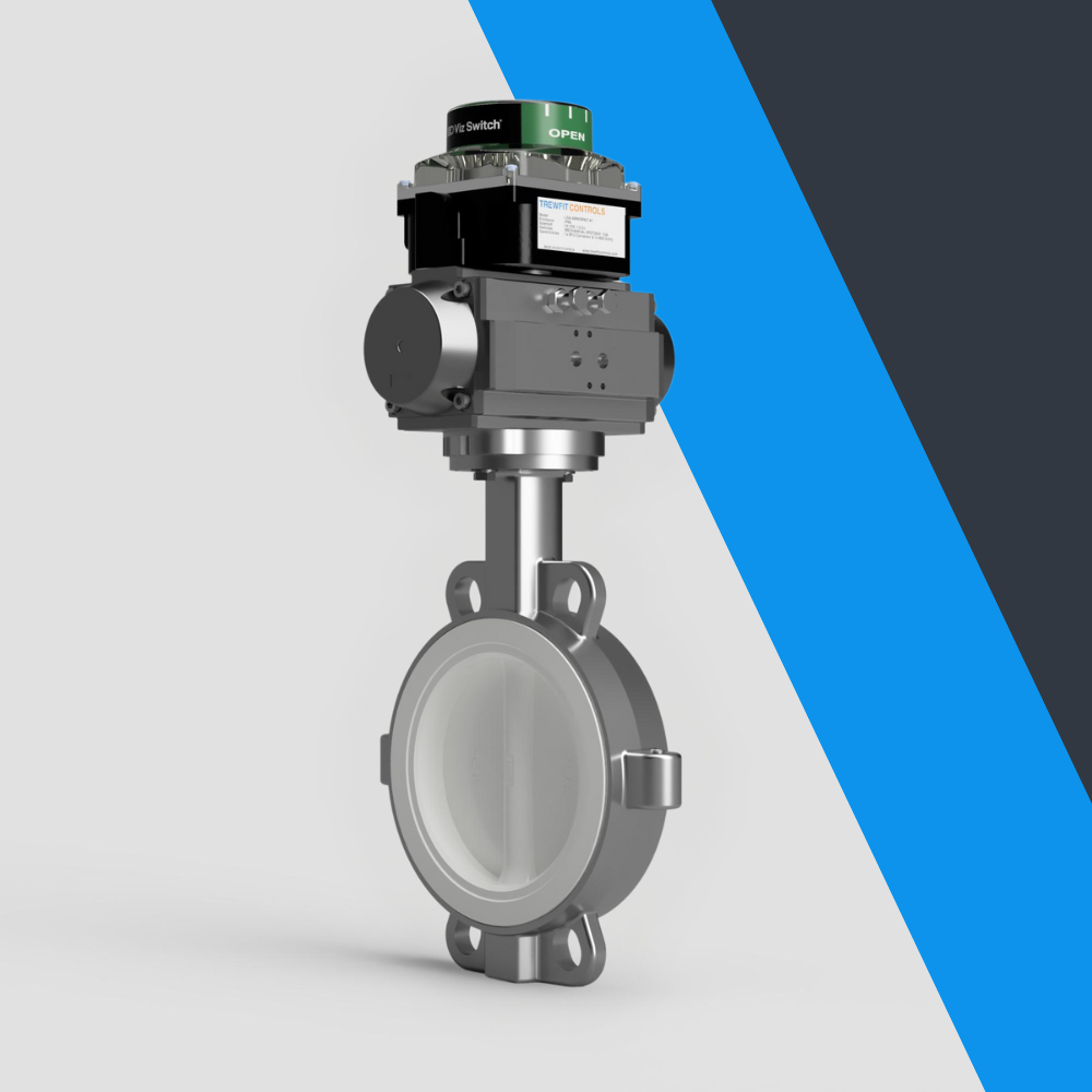 V-Tork Actuated TTV Wafer PTFE Lined Stainless Steel Butterfly Valves (Safe Area Switchbox)