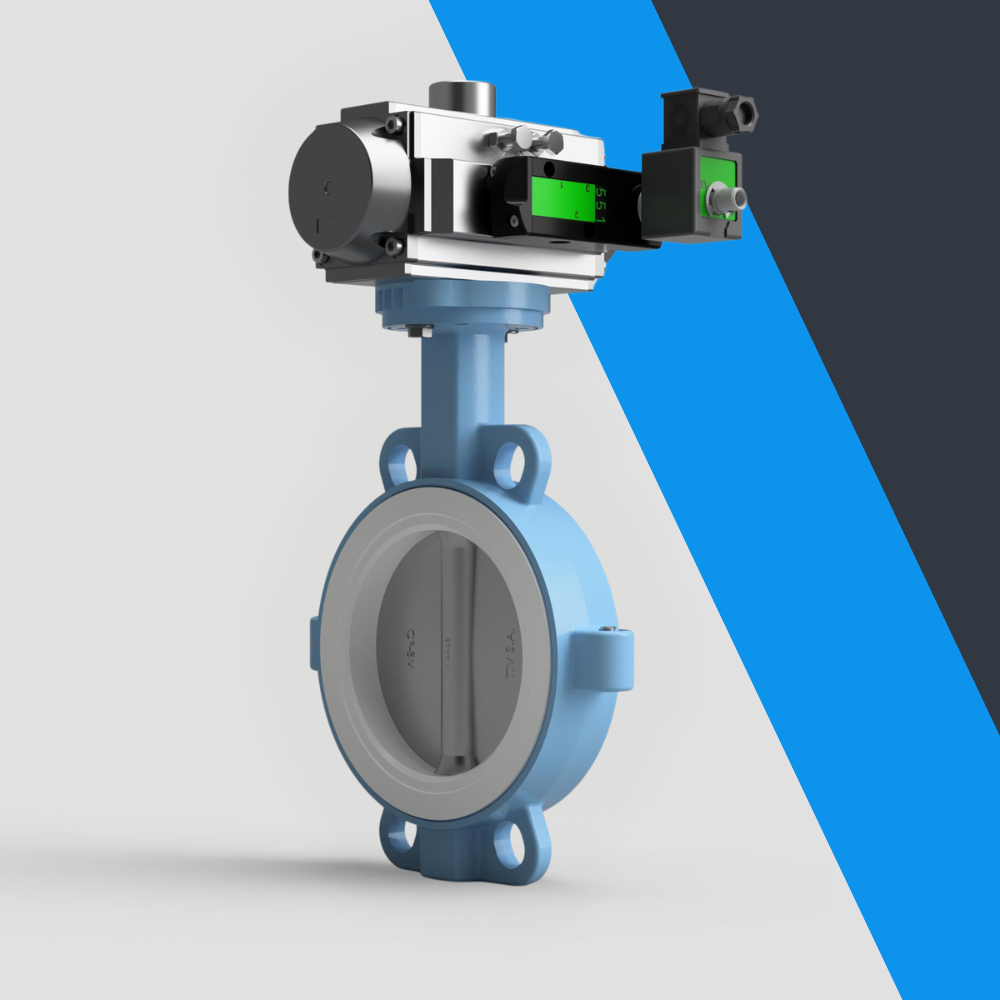 V-Tork Actuated TTV Wafer PTFE Seat Butterfly Valves (Safe Area Solenoid)