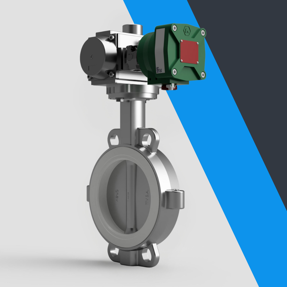 V-Tork Actuated TTV Wafer PTFE Seat Stainless Steel Butterfly Valves (ATEX Area Solenoid)